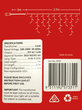 Load image into Gallery viewer, Icicle Lights White 8-Function Pk200 2.7m*Low Voltage*