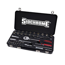 Load image into Gallery viewer, Sidchrome 58 Piece Metric/AF 1/4" & 1/2" Drive Socket Set, Black