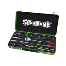 Load image into Gallery viewer, Sidchrome 58 Piece Metric/AF 1/4" & 1/2" Drive Socket Set, Green