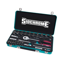 Load image into Gallery viewer, Sidchrome 58 Piece Metric/AF 1/4" & 1/2" Drive Socket Set, Teal