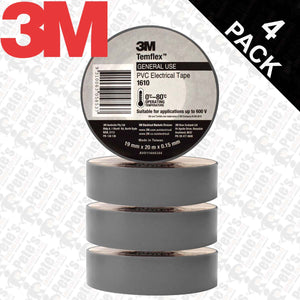 3M Elec Tape 1610 Temflex 19mmx20mtr (4 or 10 packs)