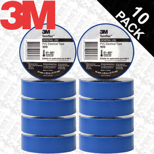 3M Elec Tape 1610 Temflex 19mmx20mtr (4 or 10 packs)