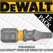 Load image into Gallery viewer, DWA1SQ2M15 - MAX IMPACT 25MM SQ2 INSERT BIT 15 PACK
