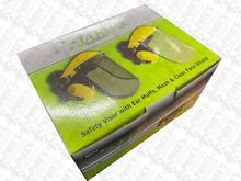 Load image into Gallery viewer, Safety Visor With Clear &amp; Mesh Visor Inserts + Detachable EarMuffs
