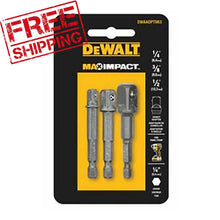 Load image into Gallery viewer, DEWALT MAX IMPACT Square Adaptor 3 Piece 1/4&quot;, 3/8&quot; &amp; 1/2&quot;
